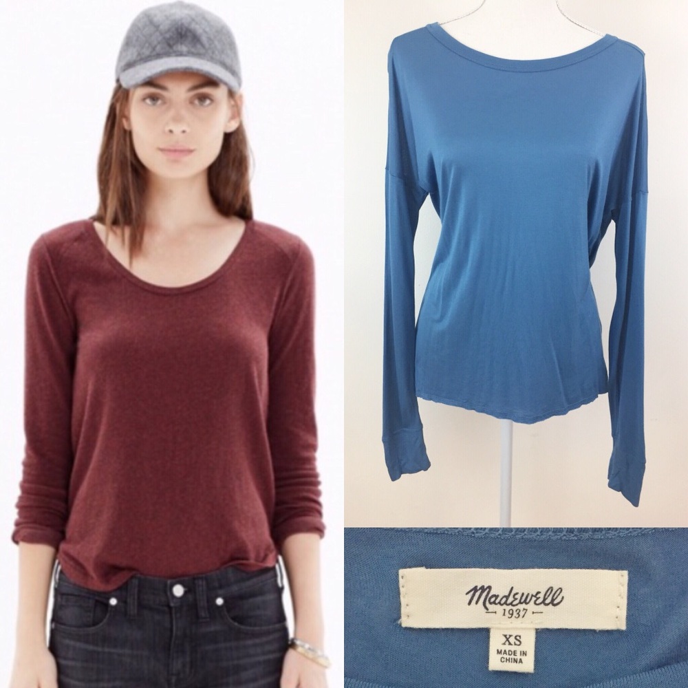Madewell | Long Sleeve Drapey Top Size XS | (1019-B10)